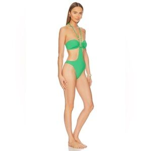 NEW w/TAGS L*SPACE Marina One-Piece in Garden Green Size Small